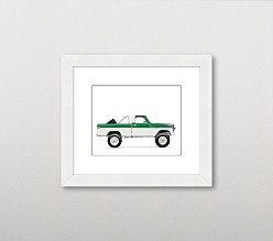 Leslee Mitchell Green Truck Wall Art