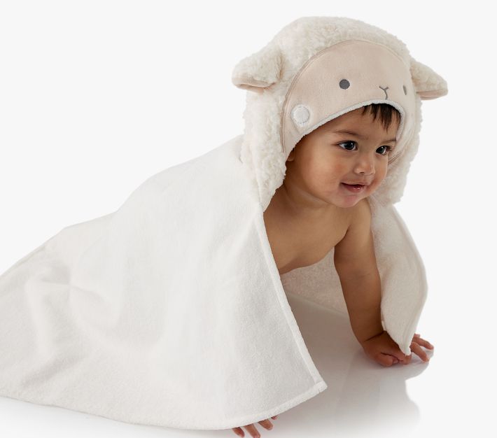 Lamb Everykid Towel, White