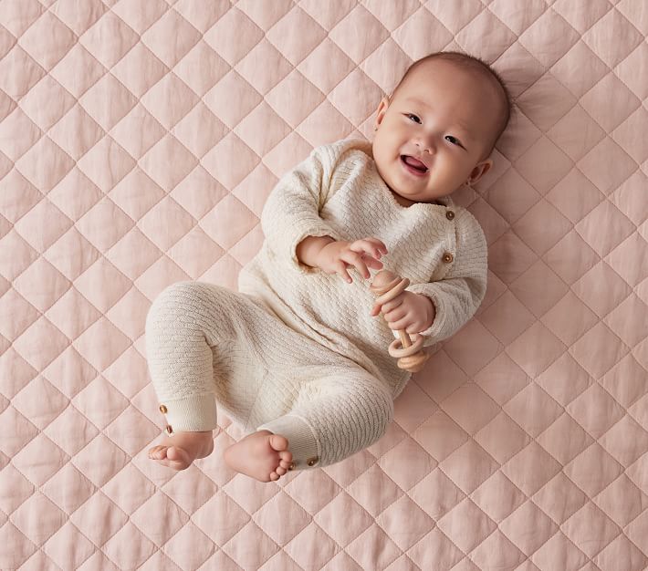 European Linen Baby Quilt Pottery Barn Kids