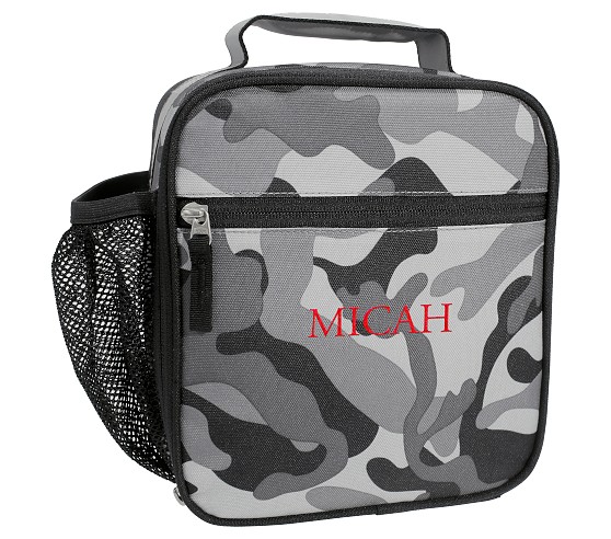 black camo lunch bag