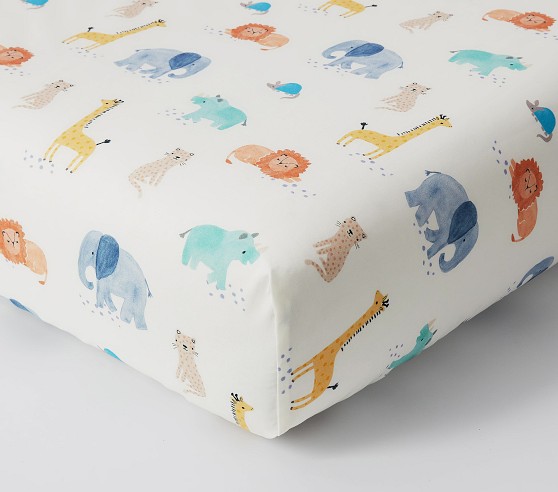 Scout Safari Organic Crib Fitted Sheet | Pottery Barn Kids