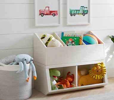 Double Market Bin with Divider | Pottery Barn Kids