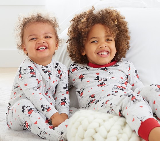 Disney Mickey Mouse Hearts Organic Nursery Pajama | Pottery Barn Kids