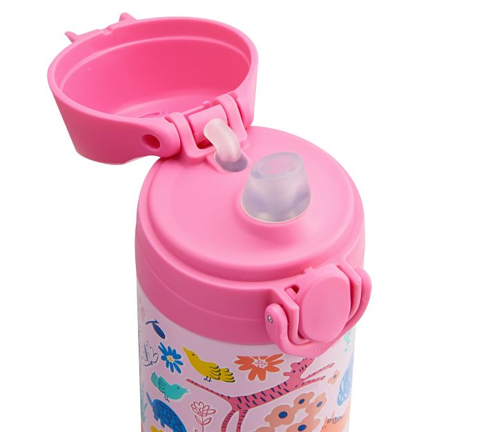 Mackenzie Pink Sasha's Garden Water Bottle | Pottery Barn Kids