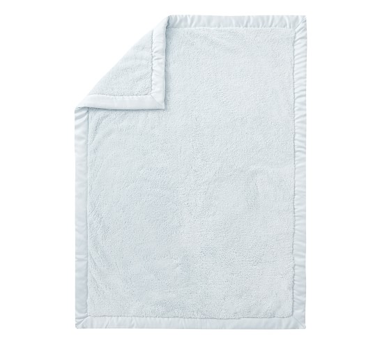 Plush Satin Trim Baby Blanket | Pottery Barn Kids