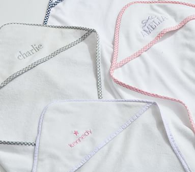 Gingham Baby Hooded Towels | Pottery Barn Kids