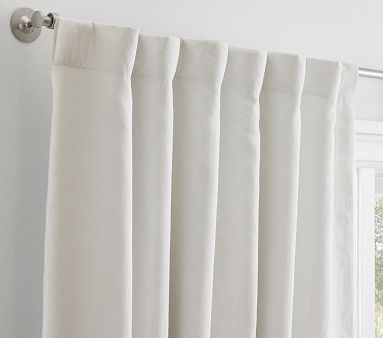 Belgian Linen Ruffle Blackout Curtain | Pottery Barn Kids