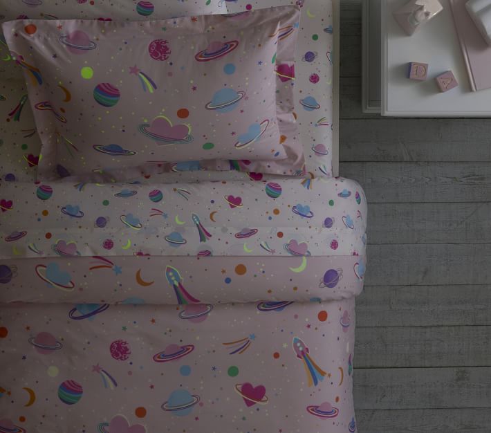 Galaxy Heart GlowintheDark Duvet Cover & Shams Pottery Barn Kids