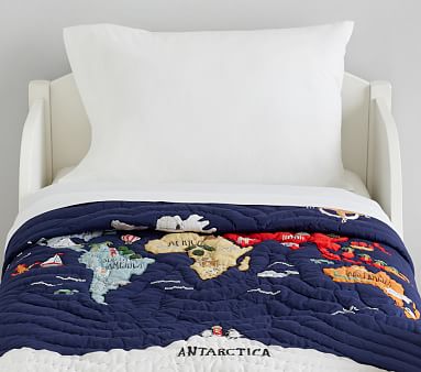 World Map Toddler Bedding | Pottery Barn Kids