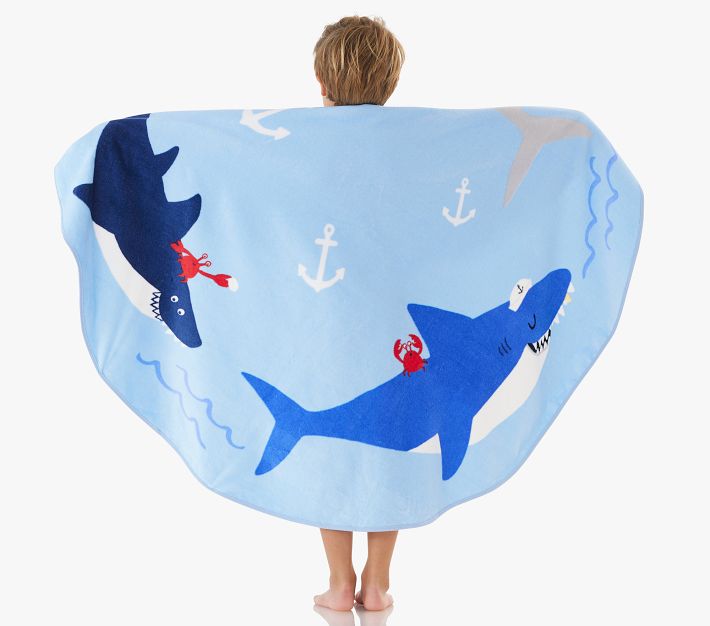 Sharks Round Beach Towel | Pottery Barn Kids