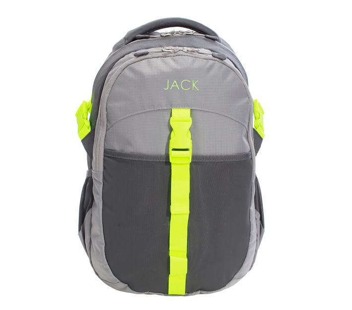 Jayden Charcoal/Grey/Green Backpack Pottery Barn Kids