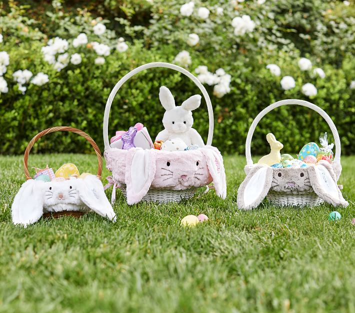 Long Ear Fur Bunny Easter Basket Liners Pottery Barn Kids