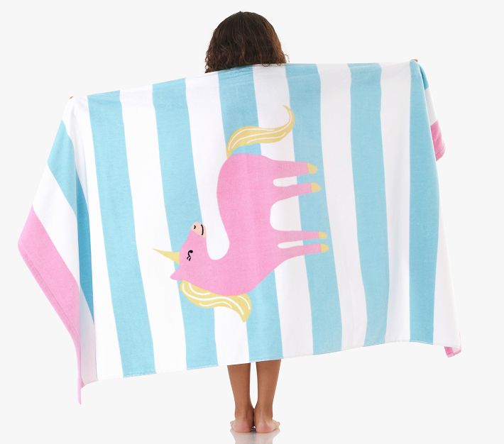 Unicorn Stripe Kid Beach Towel Pottery Barn Kids