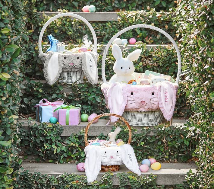 Long Ear Fur Bunny Easter Basket Liners Pottery Barn Kids