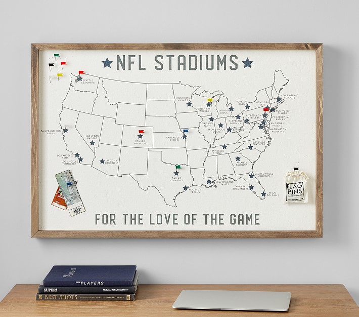 Canvas NFL Stadiums Map, USA Sports Map