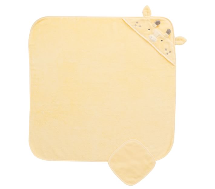 Super Soft Giraffe Hooded Towel & Wash Cloth | Pottery Barn Kids