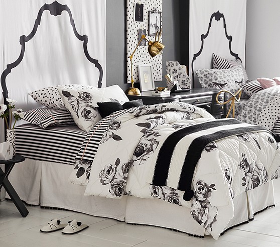 Emily And Meritt Bed Of Roses Comforter And Sham Ivory Blush Pottery