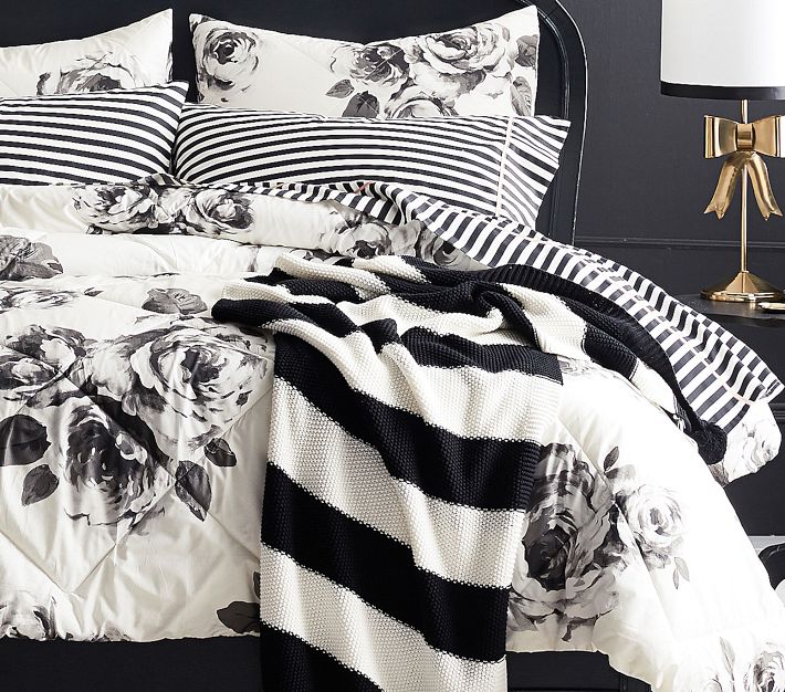 Emily & Meritt Bed of Roses Comforter & Sham Ivory/Blush Pottery