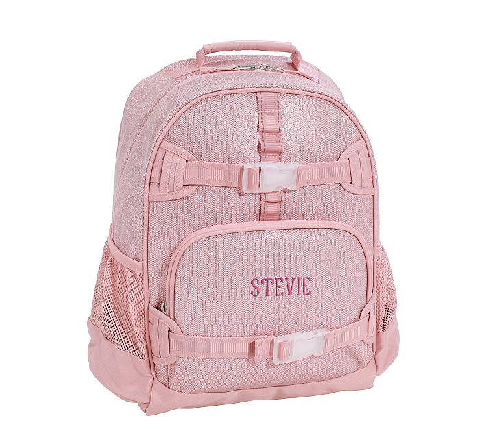 Super cute Pink mini backpack, has a colorful heart