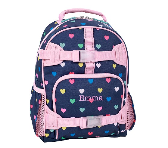 포터리반 Potterybarn Mackenzie Navy Pink Multi Hearts Backpacks