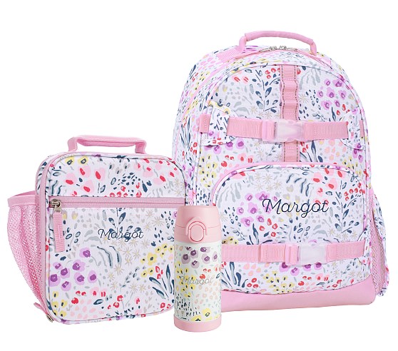 Tool Bag Preppy Pink School Backpack With Lunch Box, 5 Piece Cute C