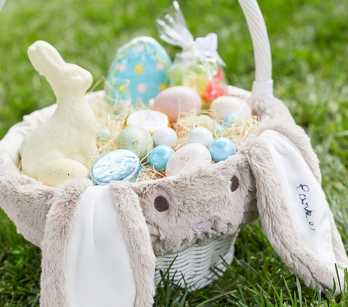 Long Ear Fur Bunny Easter Basket Liners Pottery Barn Kids