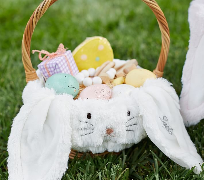 Long Ear Fur Bunny Easter Basket Liners Pottery Barn Kids