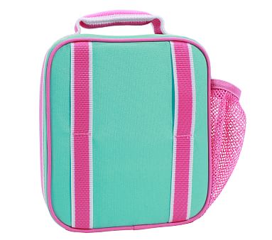 Mackenzie Solid Aqua With Pink Trim Lunch Boxes | Pottery Barn Kids