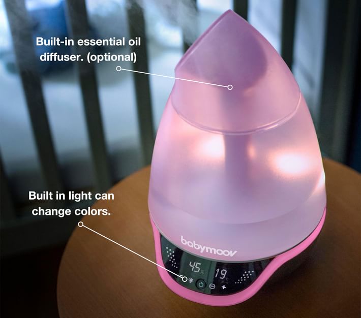 Babymoov Baby Hygro + Ultrasonic Cool Mist Air Humidifier w/ 7 Color Night Light
