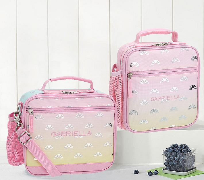 Mackenzie Pink Metallic Hearts Lunch Boxes