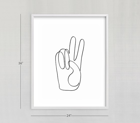 Chasing Paper Peace Sign Art | Modern Nursery Art | Pottery Barn Kids