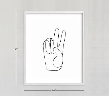 Chasing Paper Peace Sign Art | Modern Nursery Art | Pottery Barn Kids