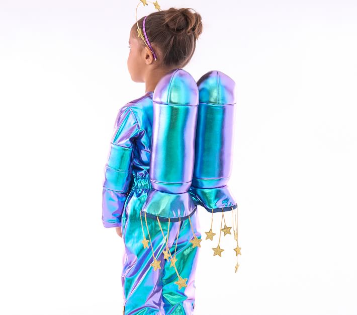 Pottery Barn Kids Light Up Cosmic Sparkle Astronaut Blue Halloween Costume  2T