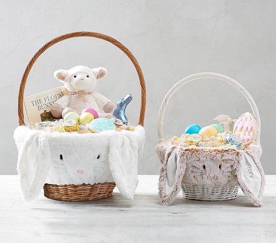 Gingham Bunny Straw Easter Basket  Easter baskets, Easter basket fillers,  Tooth fairy bag