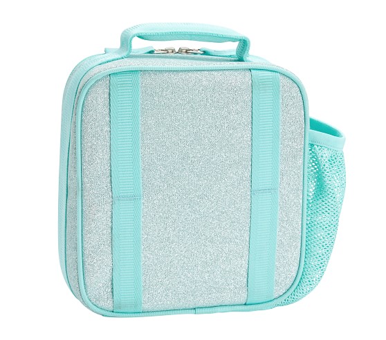 Mackenzie Aqua Sky Ombre Sparkle Glitter Lunch Boxes | Pottery Barn Kids