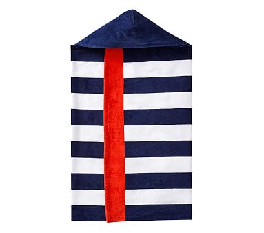 Shark Stripe Kid Beach Hooded Towel | Pottery Barn Kids