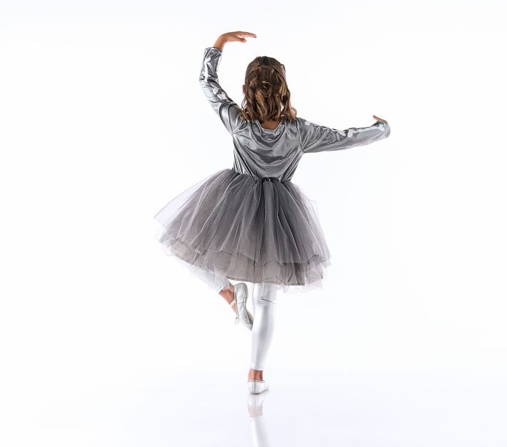 Skeleton Tutu Costume Kids Black and White Printed Dress