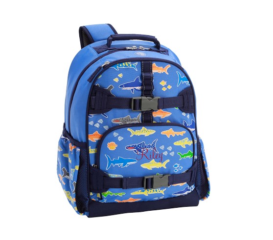 Mackenzie Blue Bright Sharks Glow-in-the-Dark Backpacks | Pottery Barn Kids