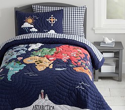 World Map Quilt & Shams