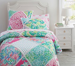 Lilly Pulitzer Party Patchwork Quilt & Shams