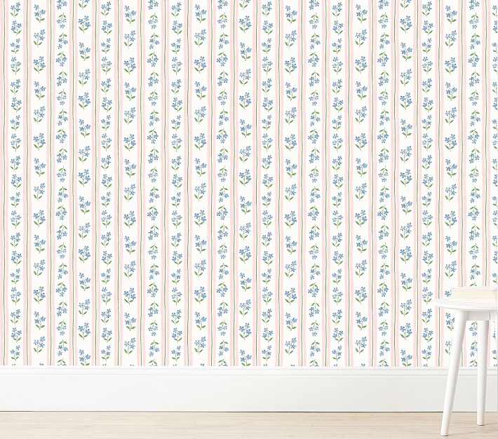 Merle Beige Floral Stripe Wallpaper Wallpaper And Borders The Mural Store