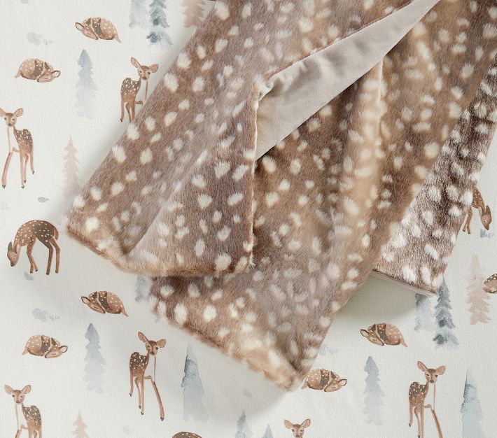 Fawn FauxFur Baby Blanket Pottery Barn Kids