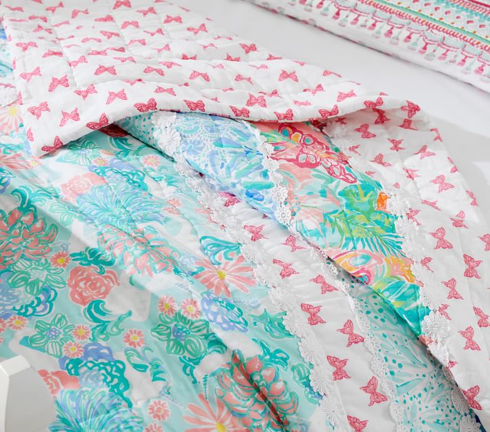 Lilly Pulitzer Unicorn Patchwork Quilt & Shams | Pottery Barn Kids