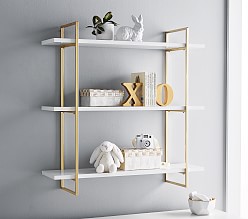 Gold Polished 3-Tier Shelf