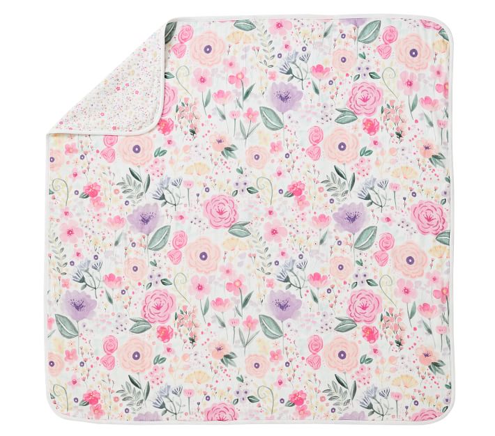 Flora Oversized Organic Muslin Baby Blanket Pottery Barn Kids