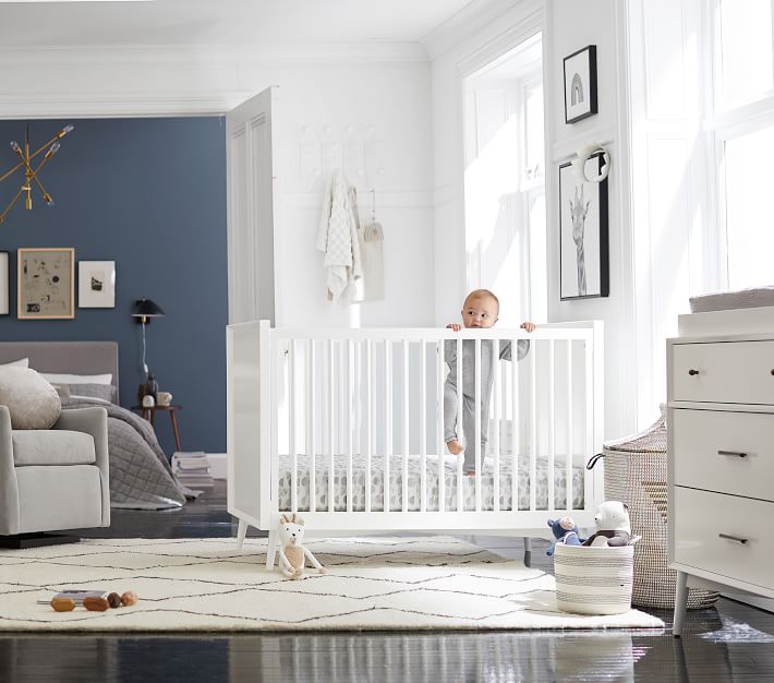 west elm x pbk Organic Half Moon Modern Boys Crib Sheet Pottery Barn Kids