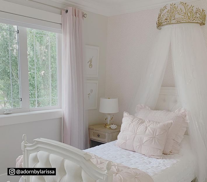 Monique Lhuillier Gold Vine Bed Canopy & Sheers | Pottery Barn Kids