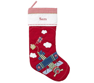 Pottery Barn Kids, Holiday, Pottery Barn Kids Red Airplane Stocking  William