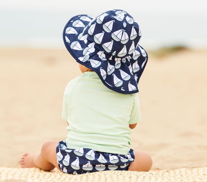 Sailboat Diaper Cover & Reversible Hat