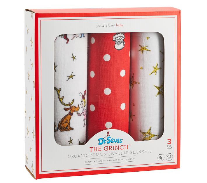 Dr. Seuss's The Grinch™ Organic Swaddle Set Pottery Barn Kids